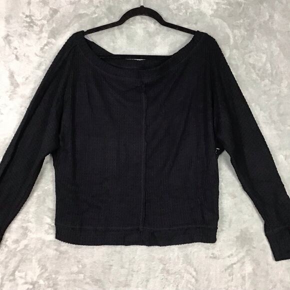 Caslon Women’s Black Waffle Knit Boat Neck Dolman Sleeve Top Size S NWOT - Picture 3 of 9